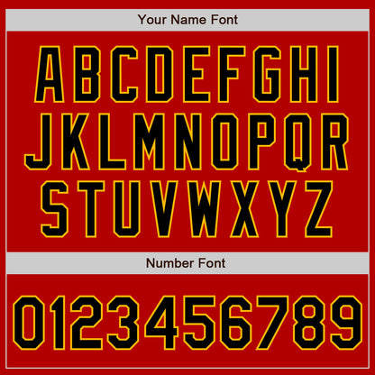 Custom Red Black-Gold Authentic Baseball Jersey - Sky-Custom