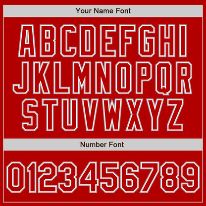 Custom Red White-Gray Authentic Baseball Jersey - Sky-Custom