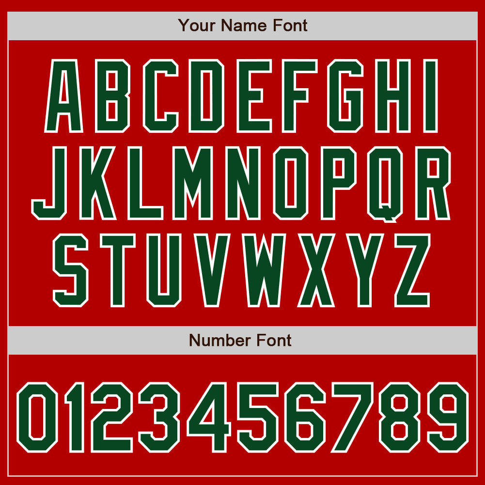 Custom Red Green-White Authentic Baseball Jersey - Sky-Custom