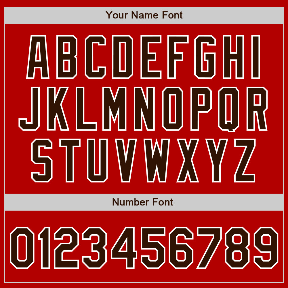 Custom Red Brown-White Authentic Baseball Jersey - Sky-Custom