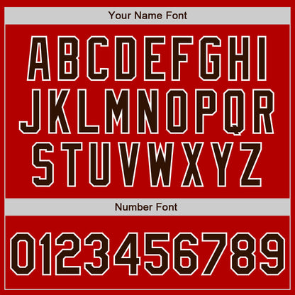 Custom Red Brown-White Authentic Baseball Jersey - Sky-Custom
