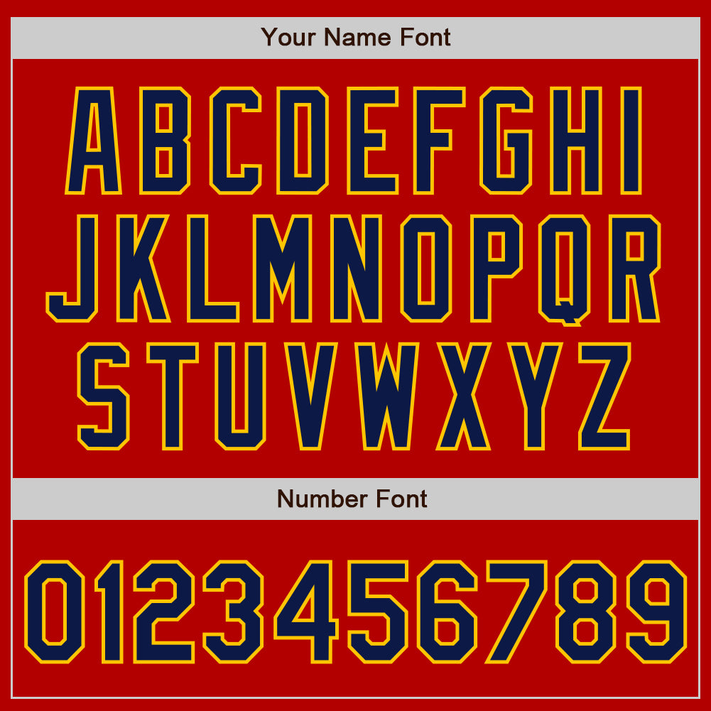 Custom Red Navy-Yellow Authentic Baseball Jersey - Sky-Custom