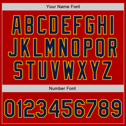 Custom Red Navy-Yellow Authentic Baseball Jersey - Sky-Custom