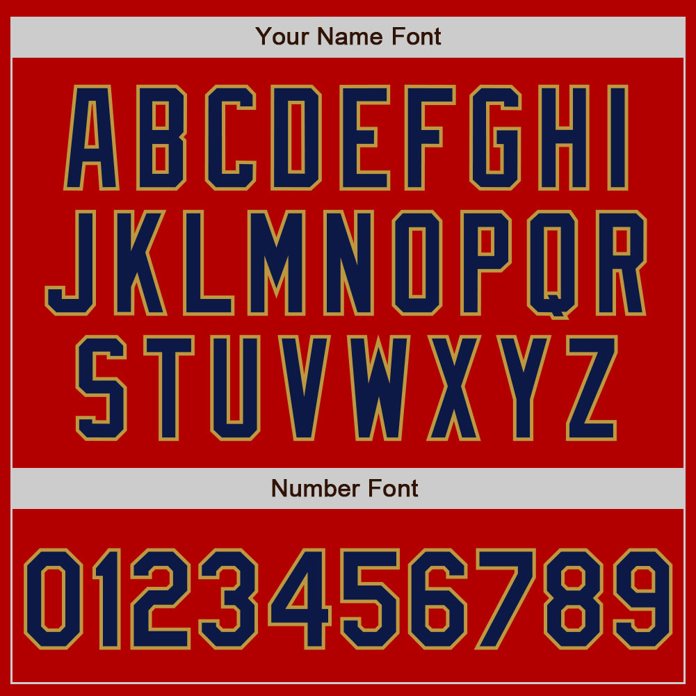 Custom Red Navy-Old Gold Authentic Baseball Jersey - Sky-Custom