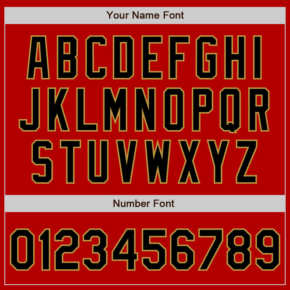 Custom Red Black-Old Gold Authentic Baseball Jersey - Sky-Custom