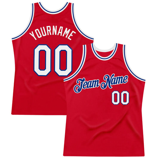 Custom Red White-Royal Authentic Throwback Basketball Jersey - Sky-Custom