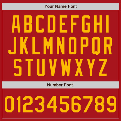 Custom Red Gold Authentic Baseball Jersey - Sky-Custom