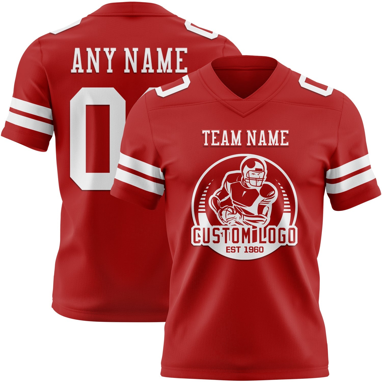 Custom Red White Mesh Authentic Football Jersey - Sky-Custom