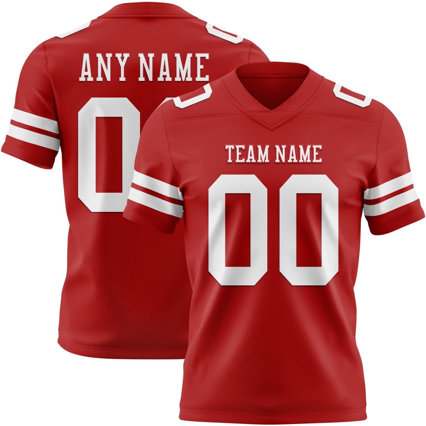 Custom Red White Mesh Authentic Football Jersey - Sky-Custom