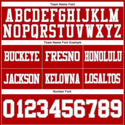 Custom Red White-Gray Mesh Authentic Football Jersey - Sky-Custom