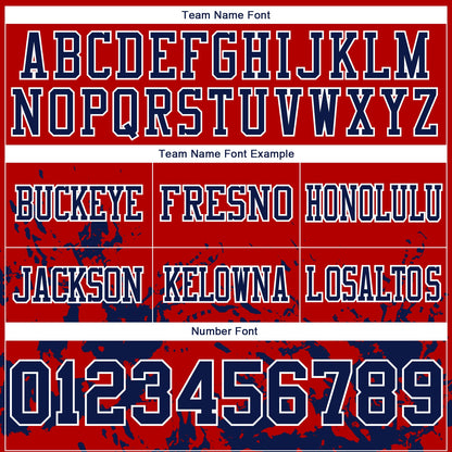 Custom Red Navy-White Splash Mesh Authentic Football Jersey - Sky-Custom
