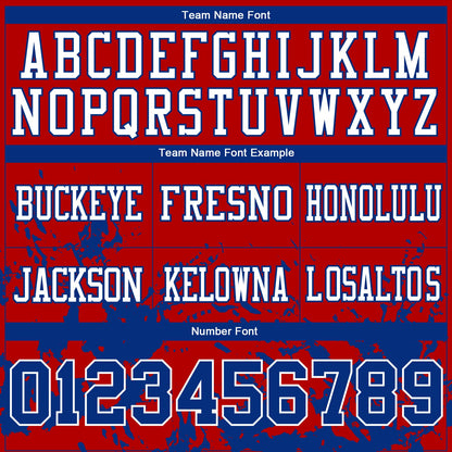 Custom Red Royal-White Splash Mesh Authentic Football Jersey - Sky-Custom