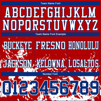 Custom Red Royal-White Splash Mesh Authentic Football Jersey - Sky-Custom