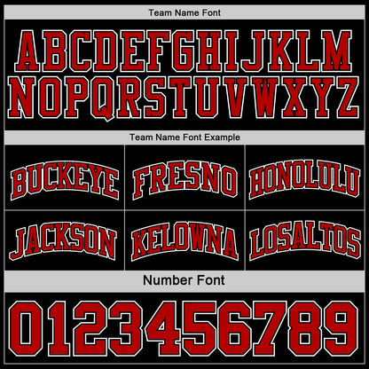 Custom Reversible Black Red-White Double Side Sublimation Basketball Suit Jersey - Sky-Custom