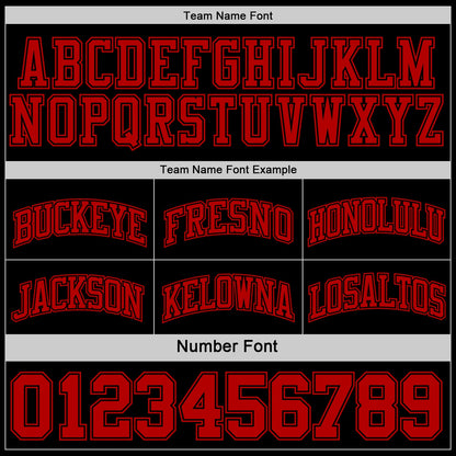 Custom Reversible Black Red Double Side Sublimation Basketball Suit Jersey - Sky-Custom