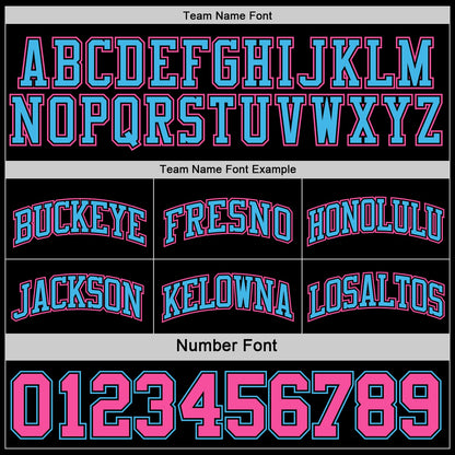 Custom Reversible Black Pink-Sky Blue Double Side Sublimation Basketball Suit Jersey - Sky-Custom