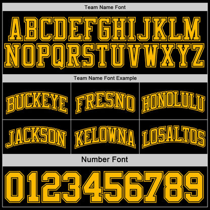 Custom Reversible Black Gold Double Side Sublimation Basketball Suit Jersey - Sky-Custom