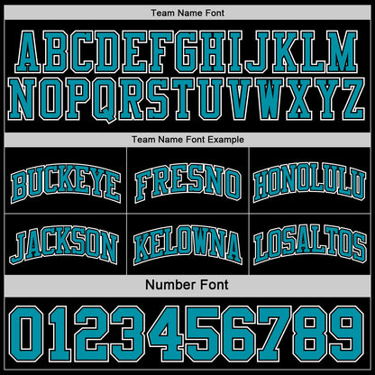 Custom Reversible Black Teal-White Double Side Sublimation Basketball Suit Jersey - Sky-Custom