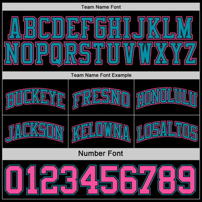 Custom Reversible Black Pink-Teal Double Side Sublimation Basketball Suit Jersey - Sky-Custom