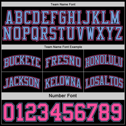 Custom Reversible Black Pink-Light Blue Double Side Sublimation Basketball Suit Jersey - Sky-Custom