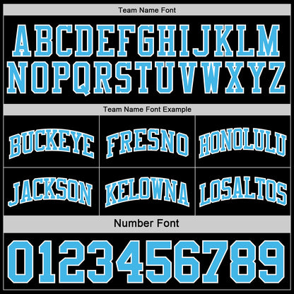 Custom Reversible Black Sky Blue-White Double Side Sublimation Basketball Suit Jersey - Sky-Custom