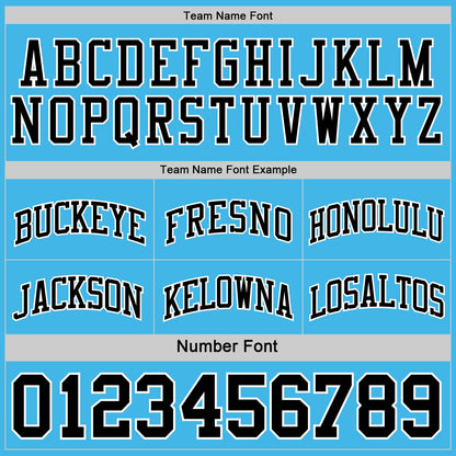 Custom Reversible Black Sky Blue-White Double Side Sublimation Basketball Suit Jersey - Sky-Custom