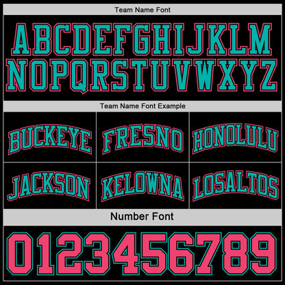 Custom Reversible Black Neon Pink-Aqua Double Side Sublimation Basketball Suit Jersey - Sky-Custom