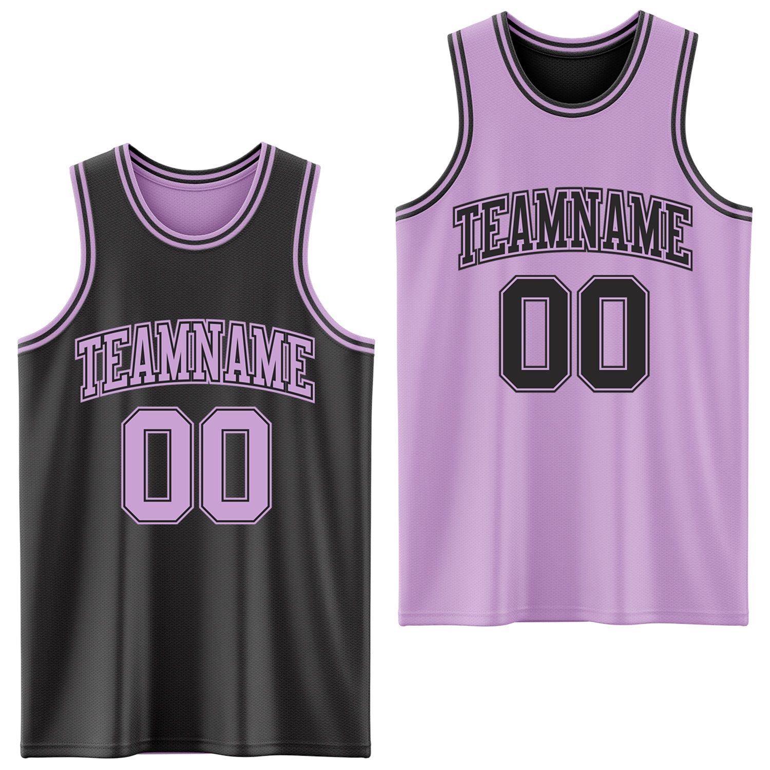 Custom Reversible Black Light Purple Double Side Sublimation Basketball Suit Jersey - Sky-Custom