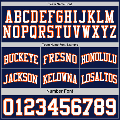 Custom Navy White-Orange Reversible Double Side Sublimation Basketball Suit Jersey - Sky-Custom