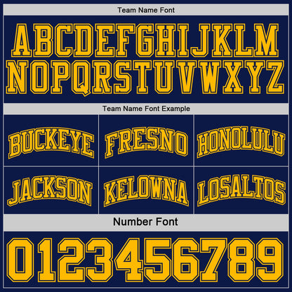 Custom Navy Gold Reversible Double Side Sublimation Basketball Suit Jersey - Sky-Custom