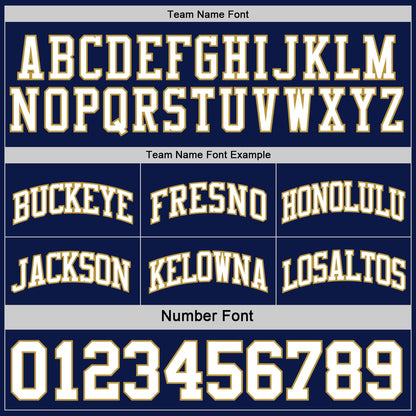 Custom Navy White-Old Gold Reversible Double Side Sublimation Basketball Suit Jersey - Sky-Custom