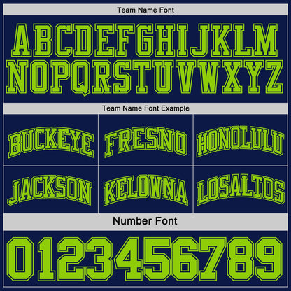 Custom Navy Neon Green Reversible Double Side Sublimation Basketball Suit Jersey - Sky-Custom