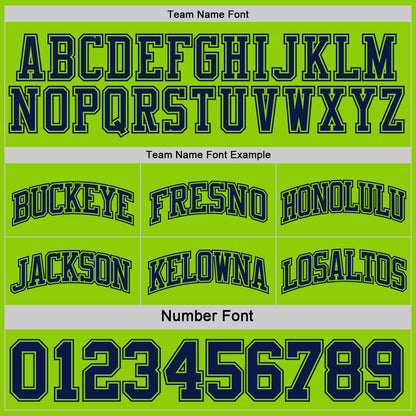 Custom Navy Neon Green Reversible Double Side Sublimation Basketball Suit Jersey - Sky-Custom