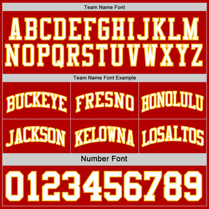 Custom Red White-Gold Reversible Double Side Sublimation Basketball Suit Jersey - Sky-Custom
