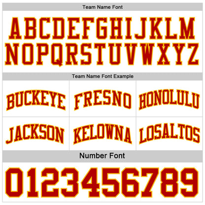 Custom Red White-Gold Reversible Double Side Sublimation Basketball Suit Jersey - Sky-Custom