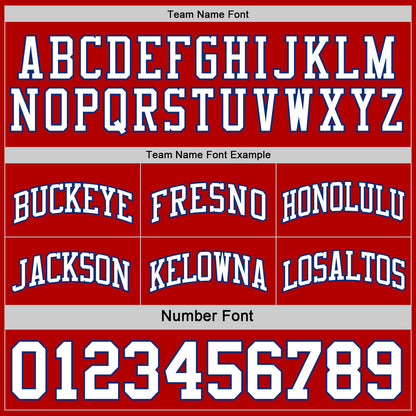 Custom Red White-Royal Reversible Double Side Sublimation Basketball Suit Jersey - Sky-Custom