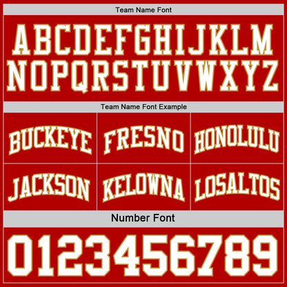 Custom Red White-Old Gold Reversible Double Side Sublimation Basketball Suit Jersey - Sky-Custom