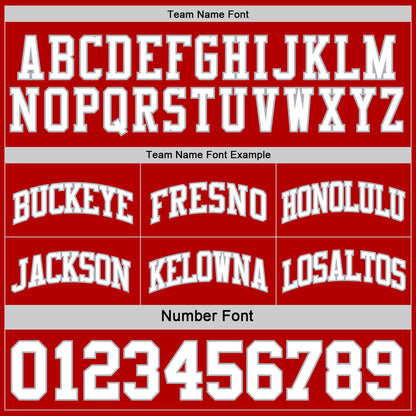 Custom Red White-Gray Reversible Double Side Sublimation Basketball Suit Jersey - Sky-Custom