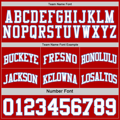 Custom Red White-Light Blue Reversible Double Side Sublimation Basketball Suit Jersey - Sky-Custom