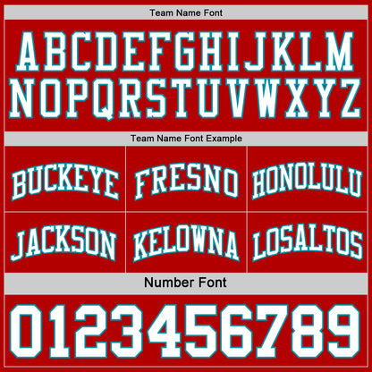 Custom Red White-Teal Reversible Double Side Sublimation Basketball Suit Jersey - Sky-Custom