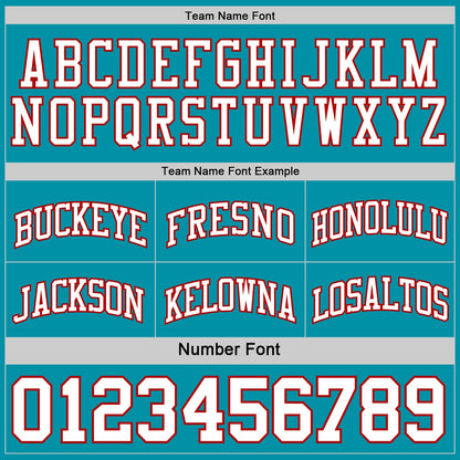 Custom Red White-Teal Reversible Double Side Sublimation Basketball Suit Jersey - Sky-Custom
