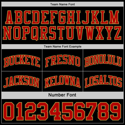 Custom Red Black-Old Gold Reversible Double Side Sublimation Basketball Suit Jersey - Sky-Custom