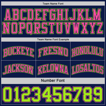 Custom Reversible Navy Neon Green-Pink Double Side Sublimation Basketball Suit Jersey - Sky-Custom
