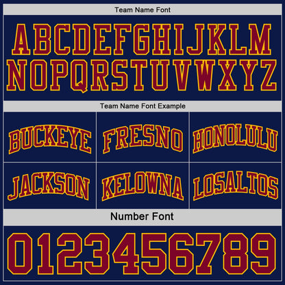 Custom Reversible Navy Maroon-Gold Double Side Sublimation Basketball Suit Jersey - Sky-Custom
