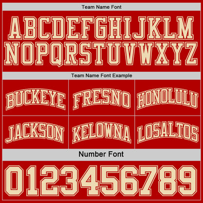 Custom Reversible Red Cream Double Side Sublimation Basketball Suit Jersey - Sky-Custom