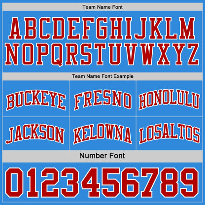 Custom Reversible Red White-Powder Blue Double Side Sublimation Basketball Suit Jersey - Sky-Custom