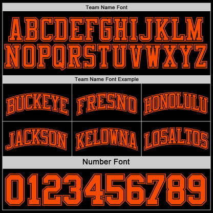 Custom Reversible Black Orange Double Side Sublimation Basketball Suit Jersey - Sky-Custom