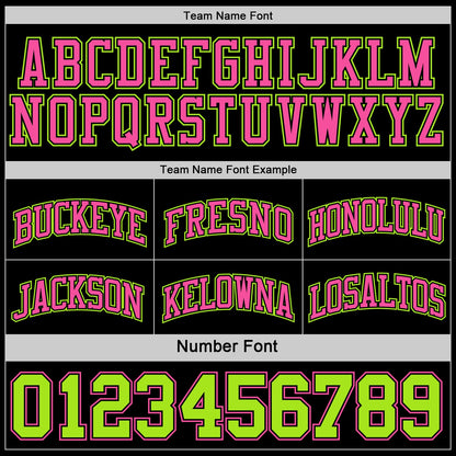 Custom Reversible Black Neon Green-Pink Double Side Sublimation Basketball Suit Jersey - Sky-Custom