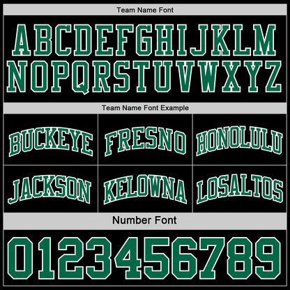 Custom Reversible Black Kelly Green-White Double Side Sublimation Basketball Suit Jersey - Sky-Custom