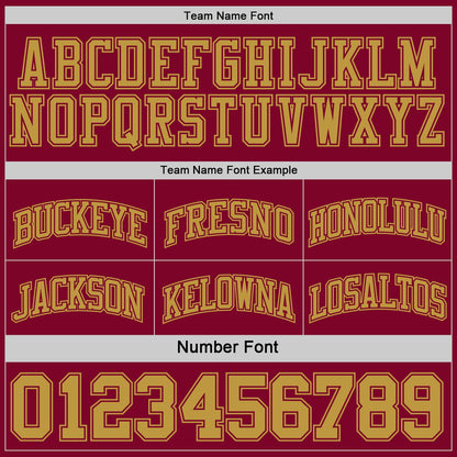 Custom Reversible Maroon Old Gold Double Side Sublimation Basketball Suit Jersey - Sky-Custom